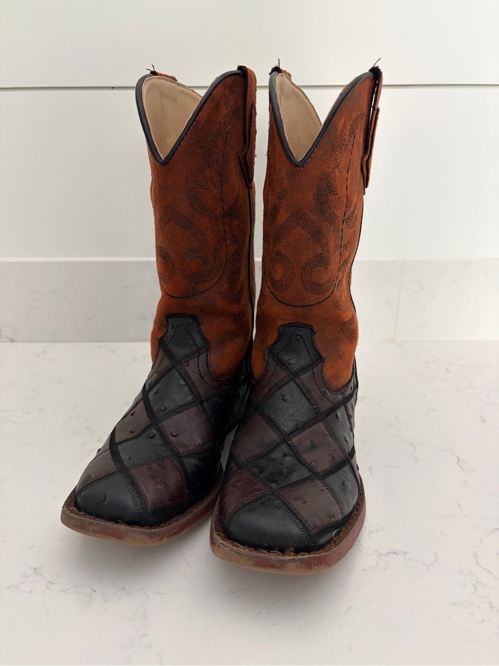 Roper Kid’s Two-Tone Brown Western Boots